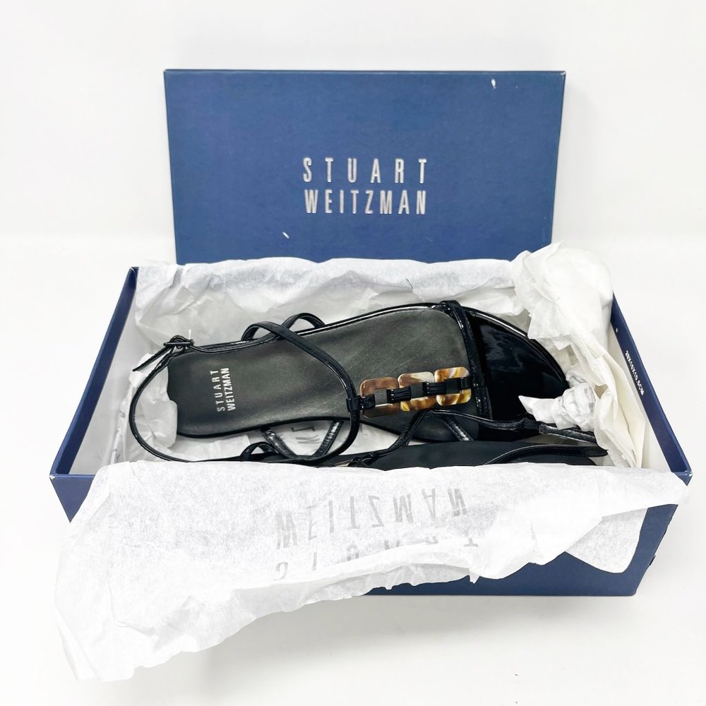 Stuart Weitzman  Conchita black soft patent Womens Size 9 Sandals - Picture 5 of 10